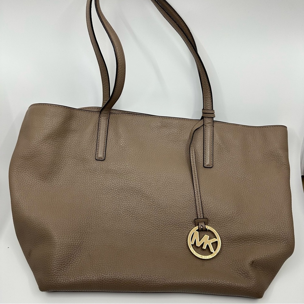 Michael Kors Tan Tote with Gold Charm